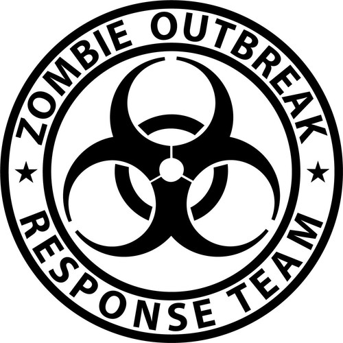 Adesivo vinile zombie outbreak - adesivo,
