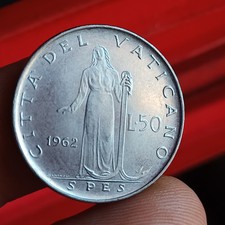 Moneta Vaticano 50 Lire 1962 Fdc Papa Giovanni XXIII Acmonital Lotto 419 