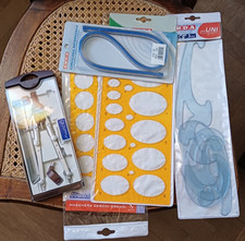KIT STRUMENTI DA DISEGNO (COMPASSO, CURVILINEE,SQUADRA ETC)