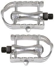 Pedali retrò pedali bici corsa classici corpo in alluminio, gabbia in alluminio asse 9/16" coppia