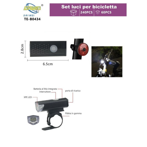 Kit luci bici luce faro - luci,