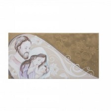 quadri capezzali Quadro Sacra Famiglia con sfondo fiori oro Idee regalo