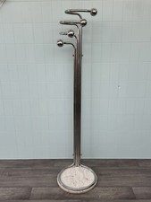 Appendiabiti Scultoreo vintage in Acciaio Cromato Base Marmo anni 70 Space Age