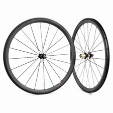 Set ruote in carbonio 700C bici da corsa 25 mm larghezza 38 mm profondità forma U clincher