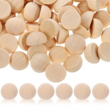  200 palline mezze tonde, mezze sfere di legno naturali, perline artigianali in