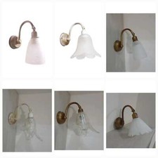 Applique da parete classico metallo e vetro per specchio bagno camera 1 LUCE