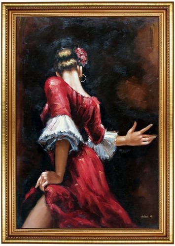 ölbild flamenco tänzerin - flamenco,