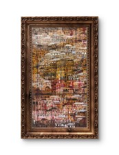 ASCENSIO - Urbanities III - Mixed Media on Wood - 53x30cm - Renzo Buggiani