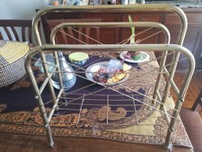 Portariviste antico in ottone da terra vecchio porta giornali d'epoca 