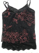 Top da sera in doppio tulle e pizzo ricamato. Tg. L veste Taglia Unica.