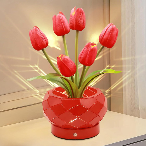 Lampada touch forma fiore - a,