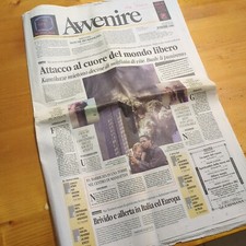 Avvenire 12 settembre 2001 - Attacco Torri Gemelle