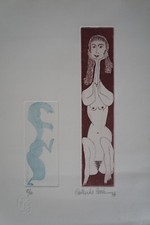 Incisione Nudo Femminile Curiosa E.A - Firmato C. Cook