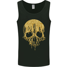 Un Teschio Gocciolante IN Oro Uomo Canotta Maglia