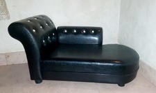 Bellissimo divano Chaise Longue Ottomana per cani e  animali colore Nero Strass
