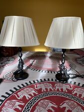 Bakaji 02834698 Coppia Lampade da Tavolo - Bianche/Legno Naturale