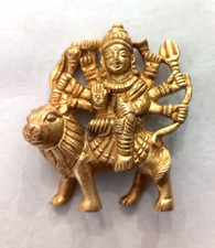 Statuetta dea Durga vintage in ottone