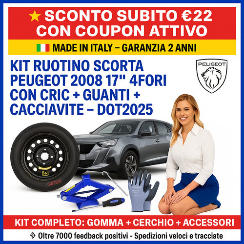 Kit ruotino scorta peugeot - ruotino,