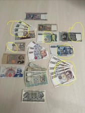 Lire in carta moneta, 500 lire, 1000 lire, 2000 lire, 5000 lire, 10000 lire,