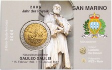 2 Euro SAN MARINO 2005 SM 011 * GALILEO GALILEI * CoinCard O.H.N.E. MONETA