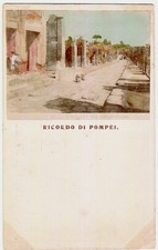 Pompei  Napoli - Ricordo (albumina colorata su cartolina postale)
