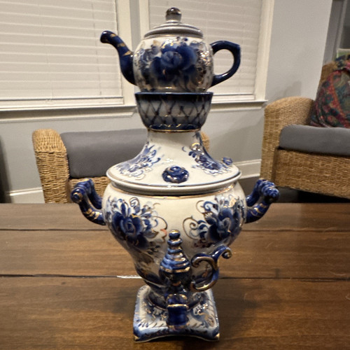 Samovar decorativo gzhel - samovar, decorativo,