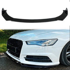 Kit labbro spoiler splitter anteriore nero lucido adatto per Audi S6 A6 S-Line 4G/C7