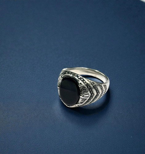 Anello per uomo acciaio con - anello,