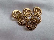 Lot of 6 Gold Gucci GG Button
