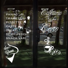 adesivi per vetrine bar caffè vetrofanie pizza gelati allestimento