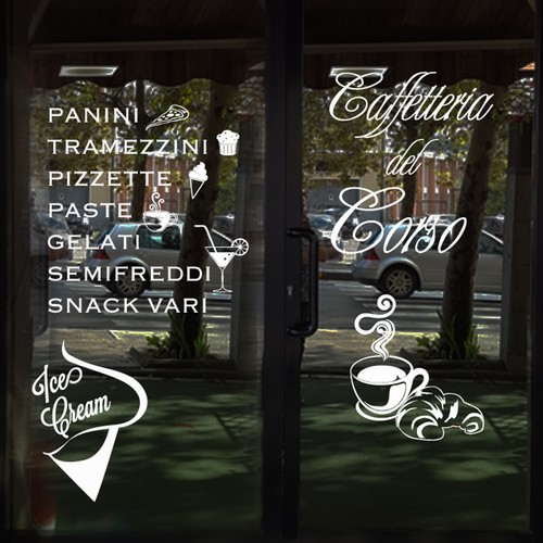 Adesivi per vetrine bar caffè - adesivi,