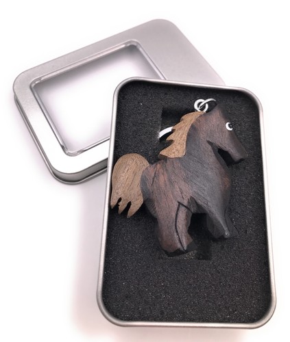 Portachiavi legno cavallo - in,
