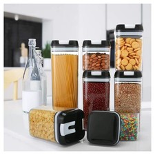 CONTENITORI ERMETICI SOTTOVUOTO PER ALIMENTI CUCINA PASTA BARATTOLI 7 PEZZI PORT