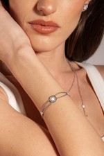 bracciale acciaio donna bianco smaltato Brand GIoielli regolabile 