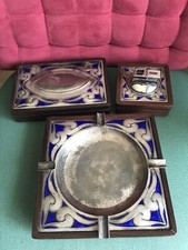 Ottaviani Argento 925 e Smalti, Set Da Fumo Vintage,Tre Pezzi Silver Smoking Set