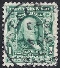 U.S. Used #300 1c Franklin