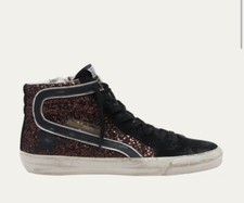 Golden Goose Slide sneaker alte glitter caffè marrone nero taglia 40/US 10