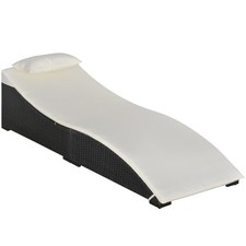 Outsunny Lettino Sdraio Prendisole Pieghevole in Rattan per Giardino