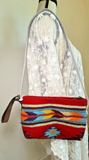 Borsa grande in lana e pelle