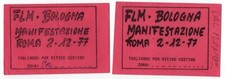 Coppia di buoni pasto FLM - Manifestazione a Roma, 2 dicembre 1977