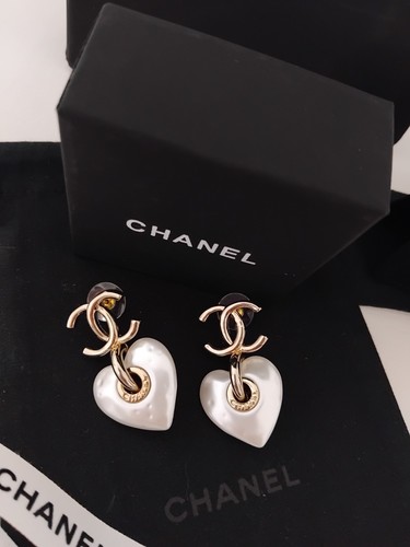 Pendientes chanel heart drop - pendientes,