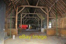 Photo 6x4 Interior of old Barn at Firgo Farm Tufton  c2007