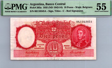 Argentina 10 Pesos 1935 PMG 55
