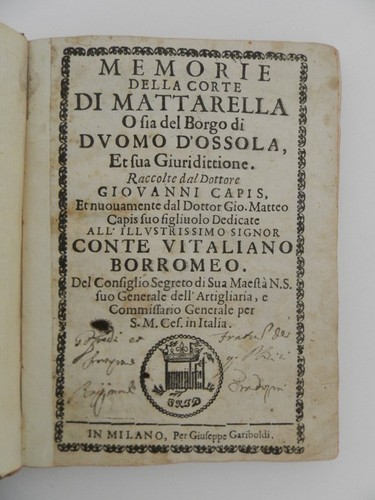 Memorie della corte - , di