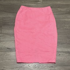 Gonna a matita GIANNI VERSACE Couture 100% lino rosa caldo Made in Italy tg 38 vintage