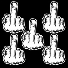 set 5 adesivi Fuck dito medio