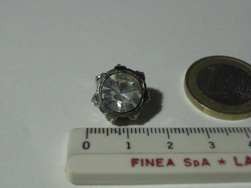 Bottone gioiello tondo strass - bottone,