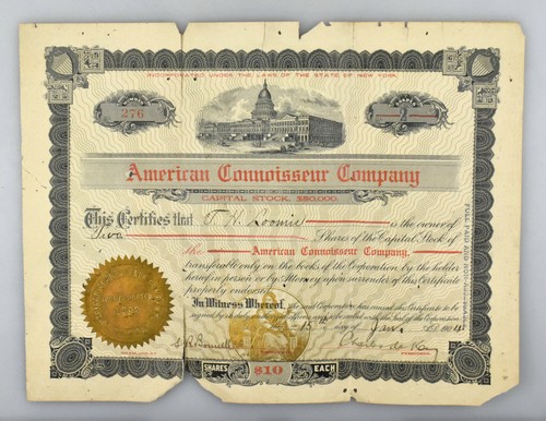 Certificato stock capitale