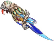 Spilla pappagallo diamanti