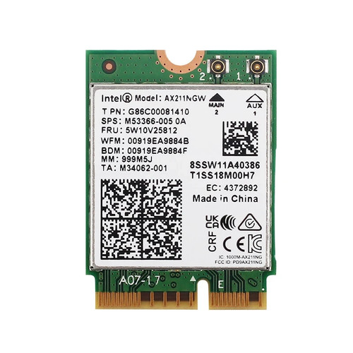 Wifi intel ax211ngw 2 - 6e, m.2